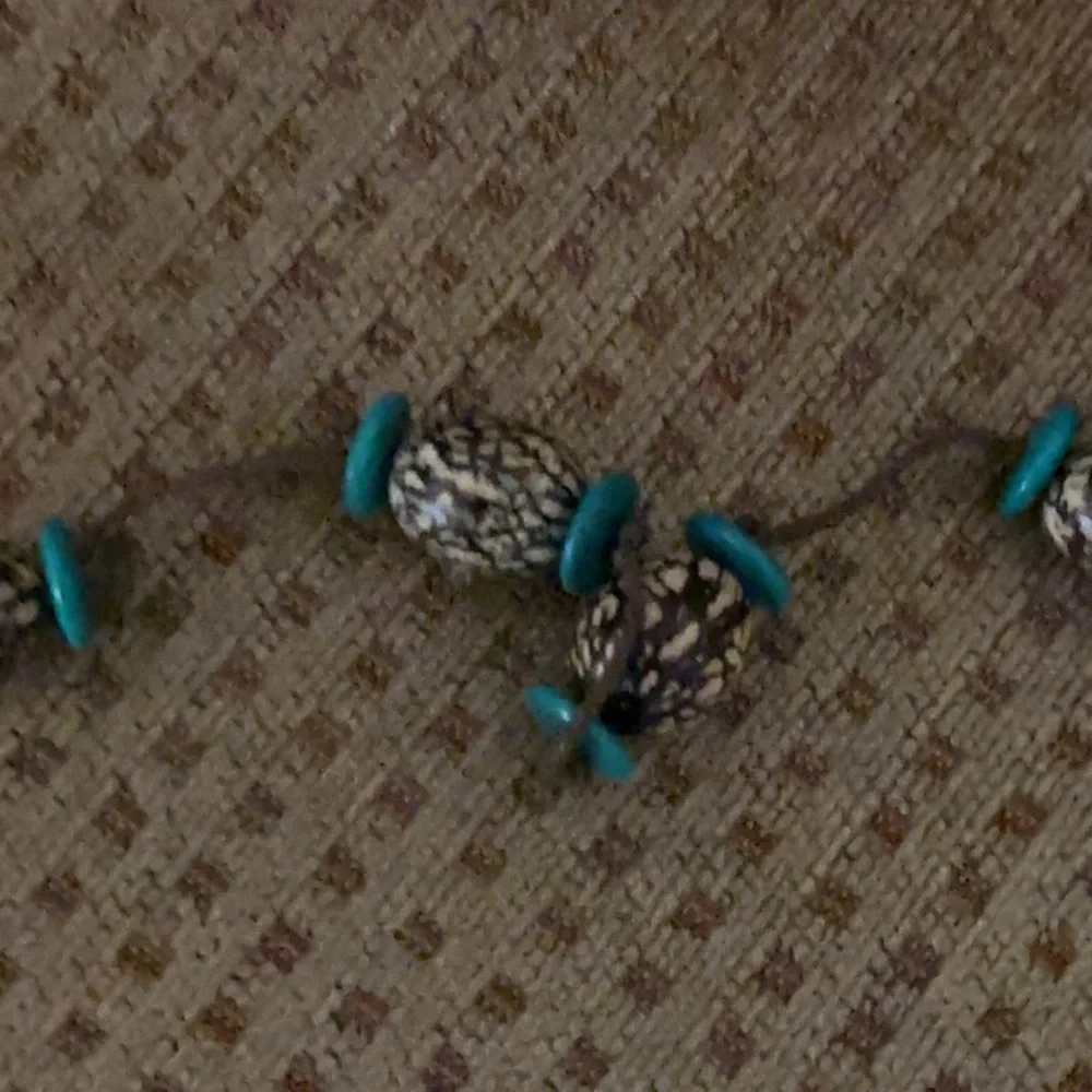 Turquoise and Patterned Seed Bead Necklace